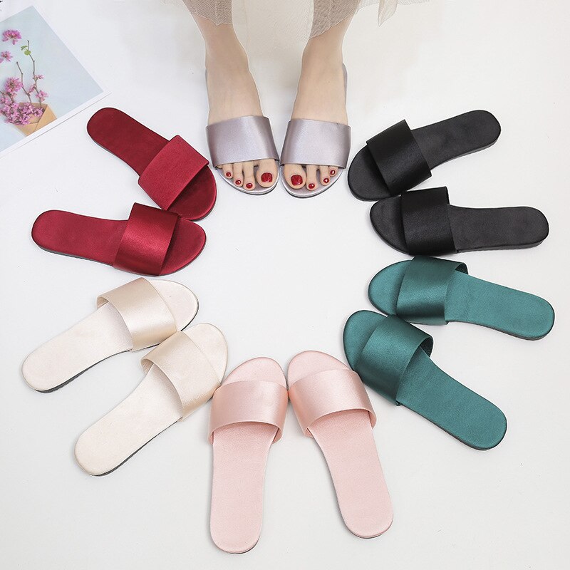 Women Slippers Silk Soft Bottom 2019 Summer Flat Shoes Woman Fashion ...