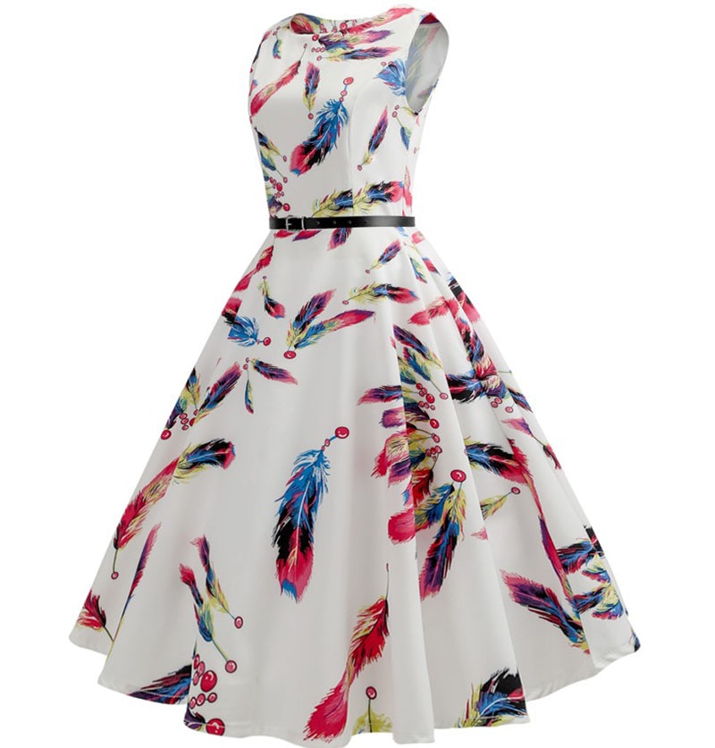 Women Summer Dress 2019 Floral Print Retro Vintage 1950s 60s Casual ...