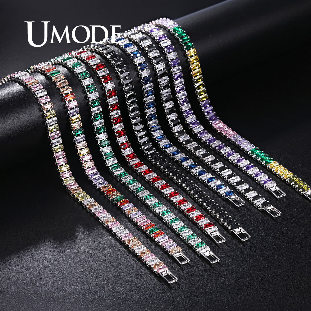 UMODE 2019 New Rainbow Crystal Tennis Bracelets For Women Bracelet Set ...