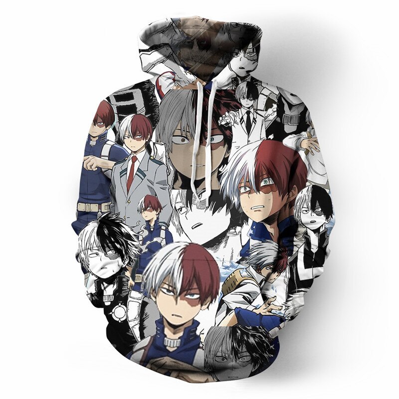 Anime My Hero Academia Todoroki Shoto Hoodie Sweatshirts Jacket Cosplay ...