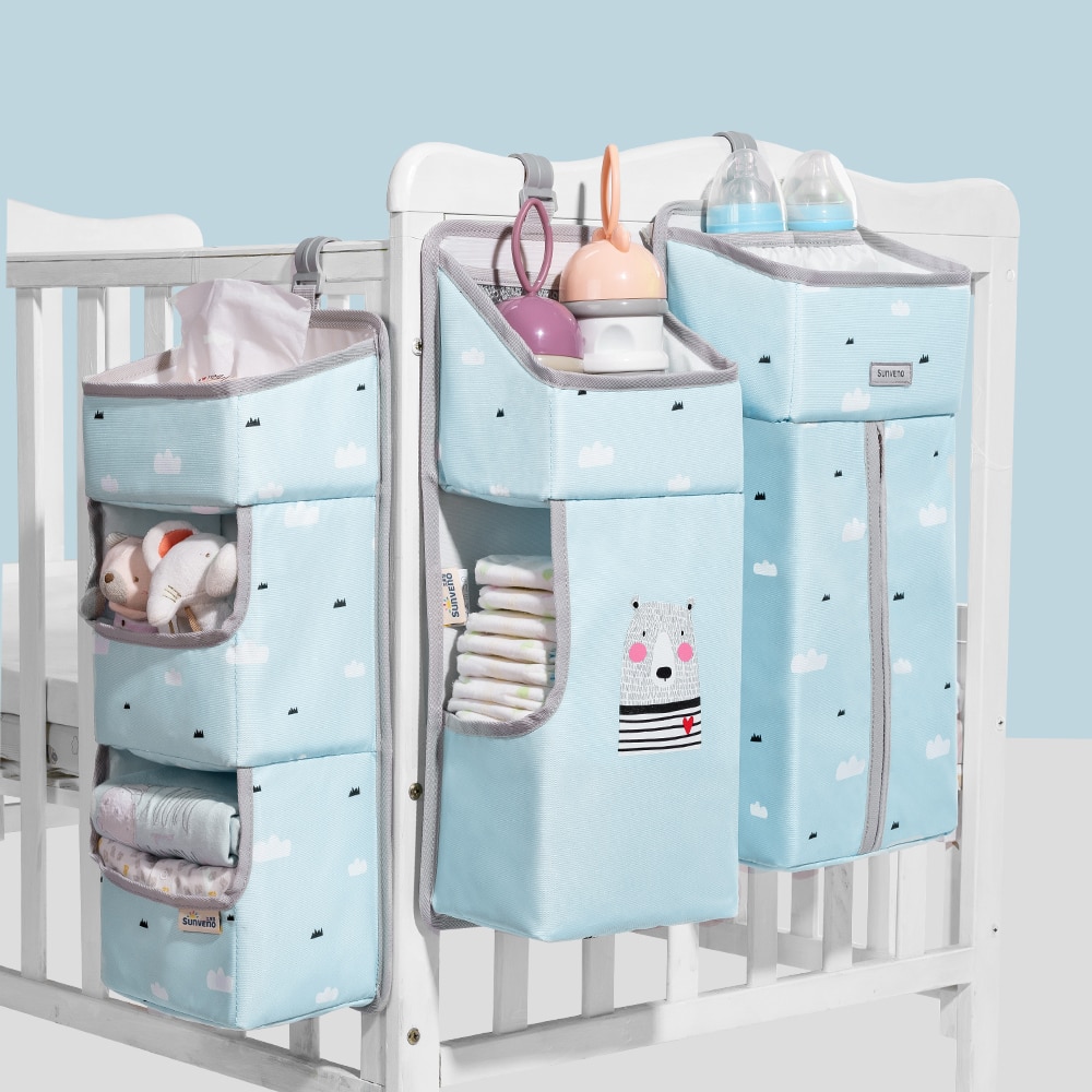 Sunveno Baby Storage Organizer Crib Hanging Storage Bag Caddy Organizer ...