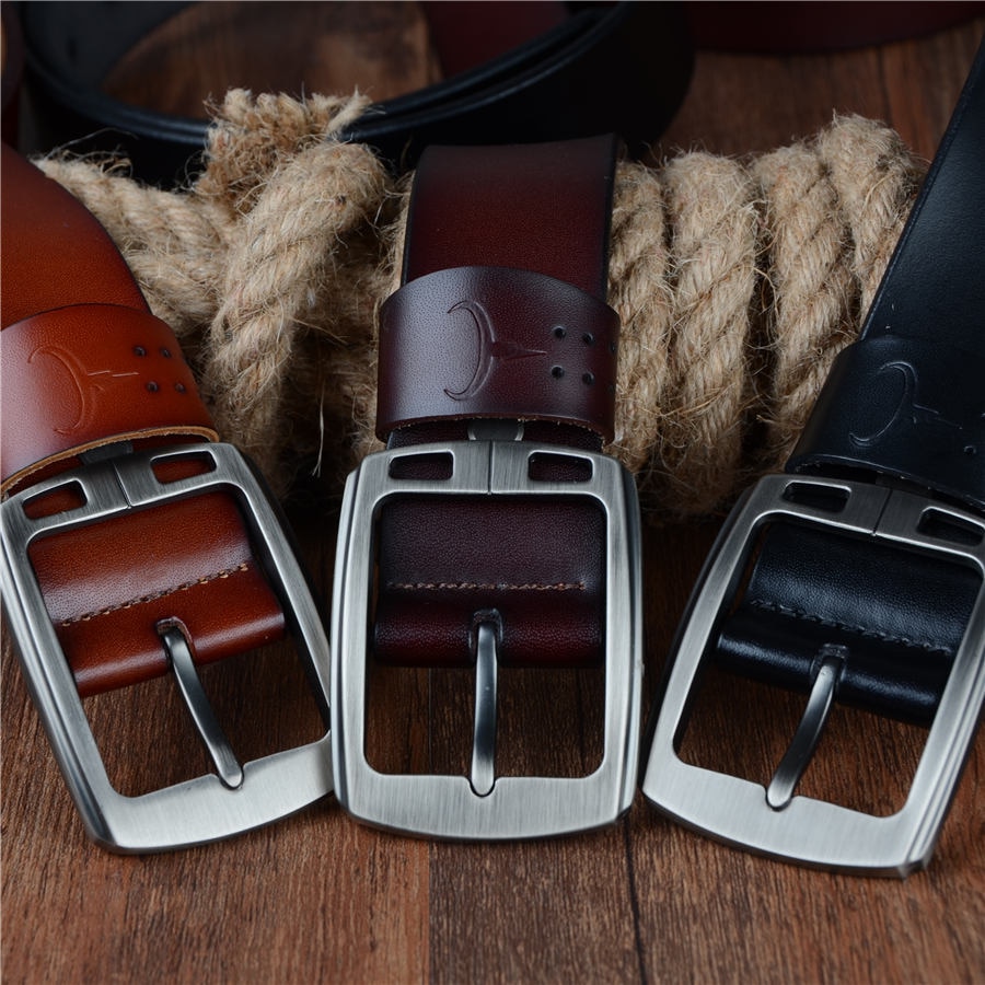 COWATHER cowhide genuine leather belts for men brand Strap male pin ...