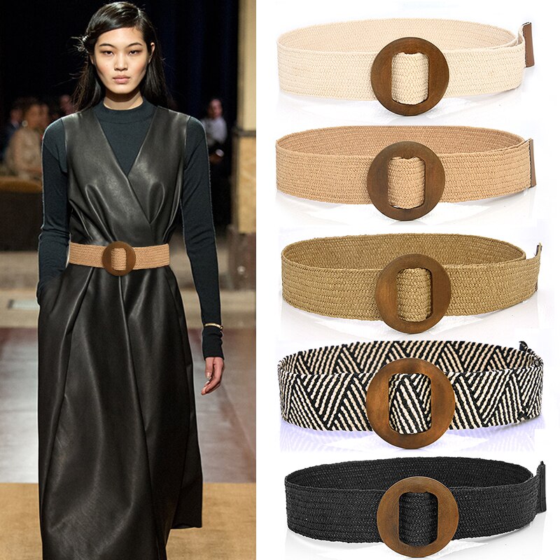 Straw belt women braided cinturon mujer waist plus size belts for women